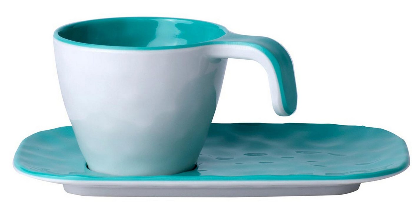 Marine Business Espressotasse Espressotasse mit Unterteller - Harmony Acqua - Summer Edition einzeln, Melamin Marine Business Espressotasse Espressotasse mit Unterteller - Harmony Acqua - Summer Edition einzeln, Melamin von Marine Business
