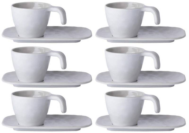 Marine Business Espressotasse Espressotasse mit Unterteller - Harmony Bone - Summer Edition 6er Set, Melamin von Marine Business