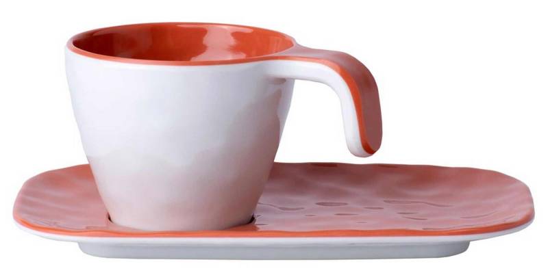 Marine Business Espressotasse Espressotasse mit Unterteller - Harmony Coral - Summer Edition einzeln, Melamin von Marine Business