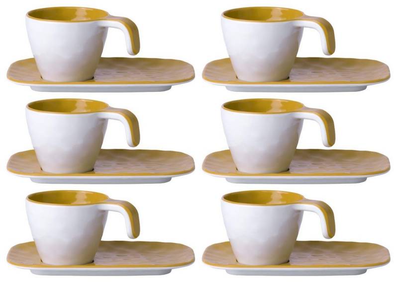 Marine Business Espressotasse Espressotasse mit Unterteller - Mustard - Summer Edition 6er Set, Melamin von Marine Business