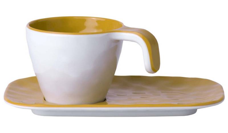 Marine Business Espressotasse Espressotasse mit Unterteller - Mustard - Summer Edition einzeln, Melamin von Marine Business