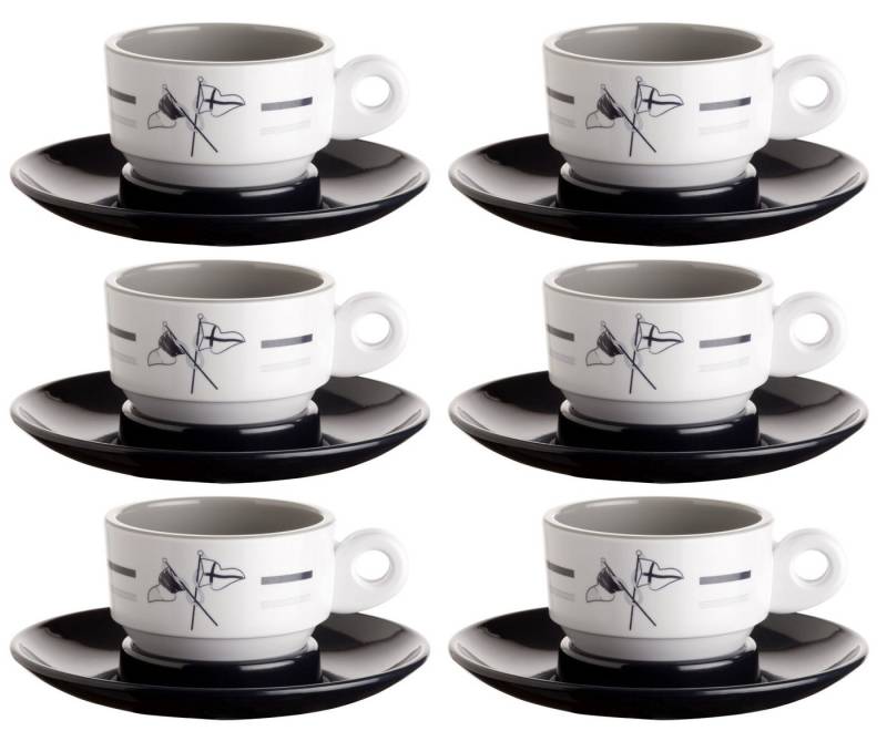 Marine Business Espressotasse Espressotasse mit Unterteller - Welcome On Board, 6er Set, Melamin von Marine Business
