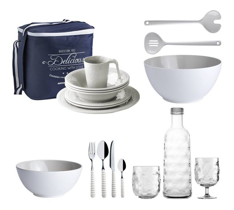 Marine Business Geschirr-Set Geschirr Set Harmony Perla "Eat and Drink", 69 teilig, Melamin von Marine Business