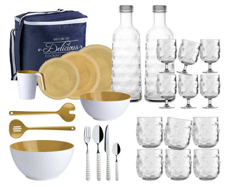 Marine Business Geschirr-Set Geschirr Set Harmony Perla "Eat and Drink", 69 teilig, Melamin von Marine Business