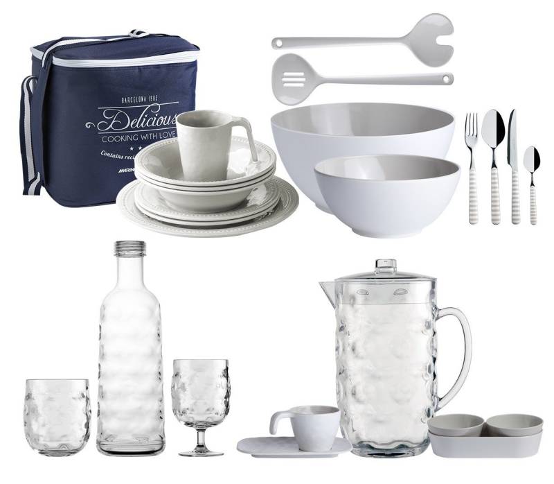 Marine Business Geschirr-Set Geschirr Set Harmony Perla "Eat and Drink", 69 teilig, Melamin von Marine Business