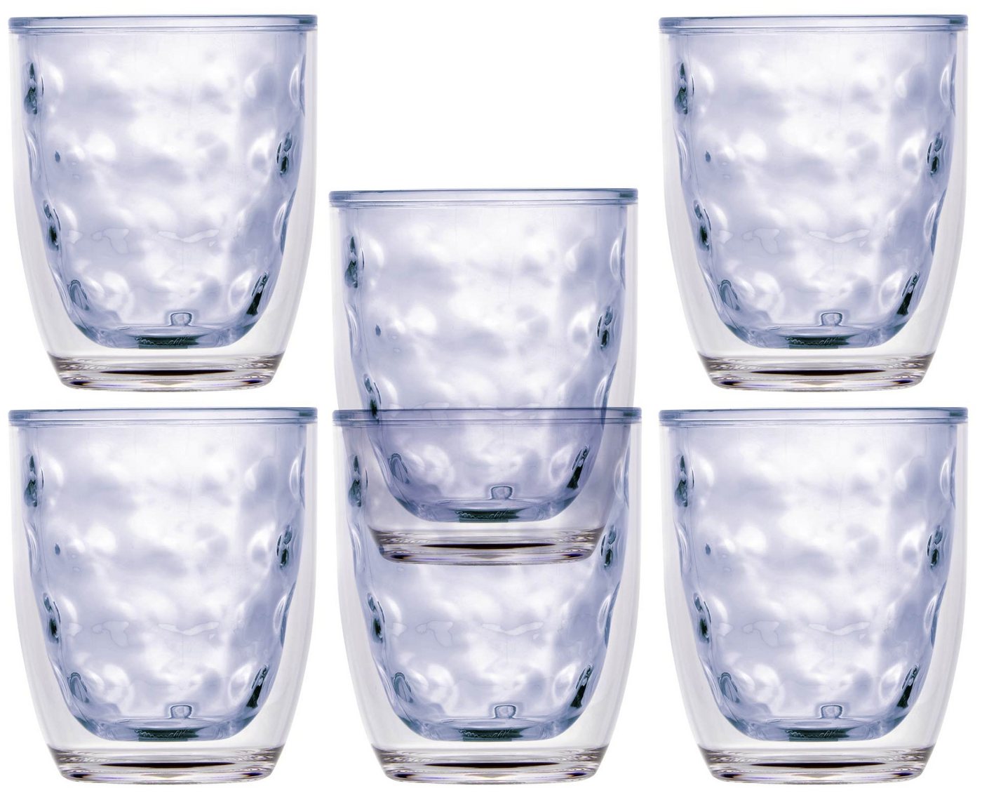 Marine Business Longdrinkglas Isothermic Wasserglas Set 6 Stück, unzerbrechlich - Harmony Moon Blue, MS-Kunststoff von Marine Business