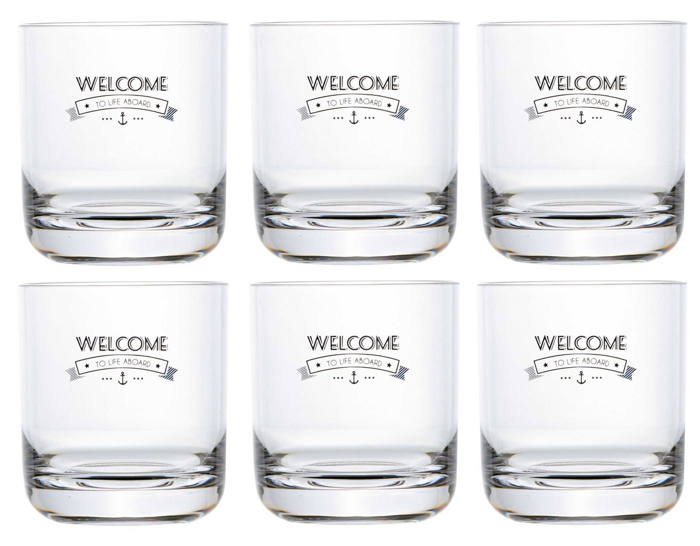 Marine Business Longdrinkglas Wasser Glas Party - Welcome, Set 6 Stück, unzerbrechlich, Polycarbonat, Polycarbonat von Marine Business