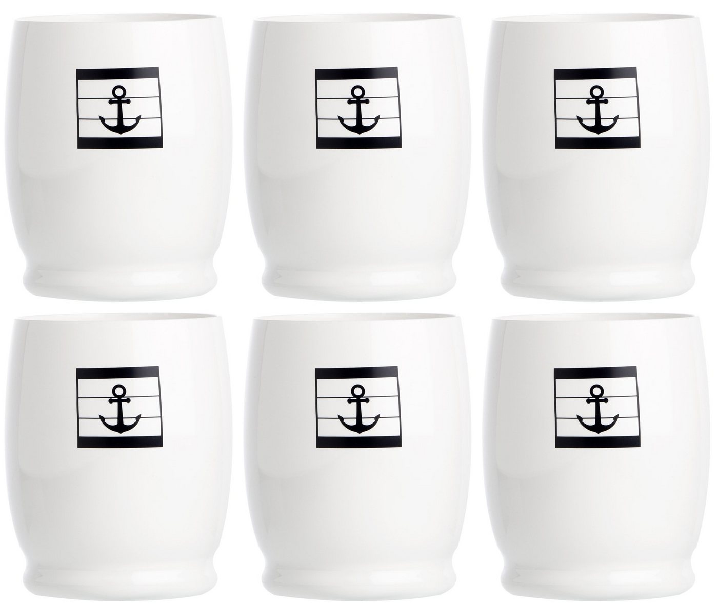 Marine Business Longdrinkglas Wasserglas Anchor" Set 6 Stück, unzerbrechlich - Sea Lovers, MS-Kunststoff" von Marine Business