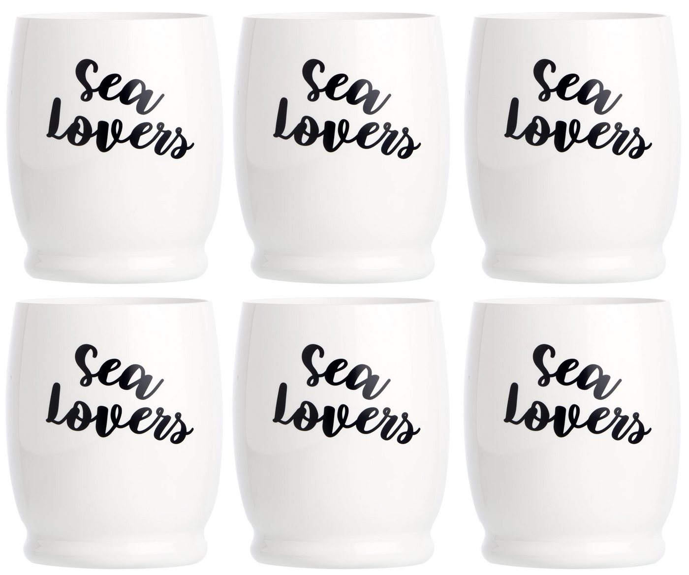 Marine Business Longdrinkglas Wasserglas Letters" Set 6 Stück, unzerbrechlich - Sea Lovers, MS-Kunststoff" von Marine Business