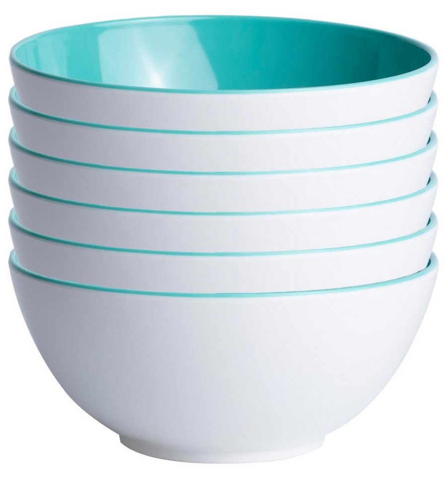 Marine Business Müslischale Salat Müsli Suppe Obst Schüssel klein, 15 cm, rund - Harmony Acqua, Su, Melamin, (6 Stück, 6-tlg) von Marine Business