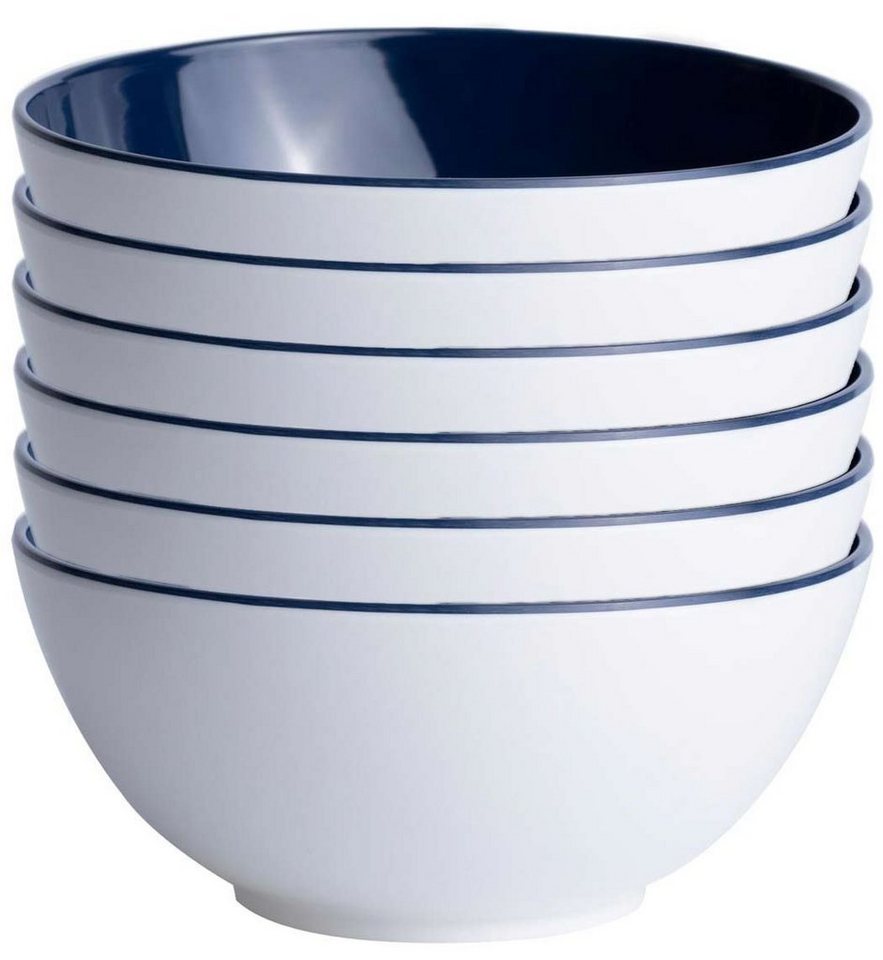 Marine Business Müslischale Salat Müsli Suppe Obst Schüssel klein, 15 cm, rund - Harmony Blue, Sum, Melamin, (6 Stück) von Marine Business