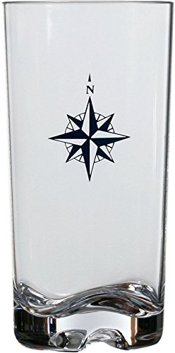 Marine Business Northwind Becher Drink, transparent und blau, 7.7 x 7.7 x 15.2 cm, 6 Stück von Marine Business