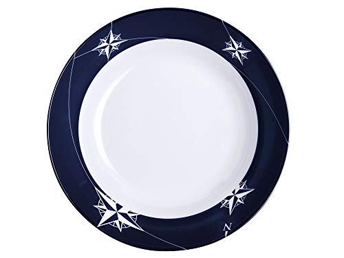 Marine Business Northwind Teller Suppe, Melamin, weiß und blau, 19 x 19 x 5.3 cm, 6 Stück von Marine Business
