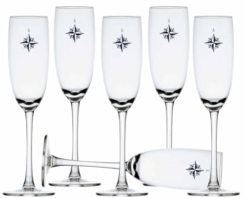 Marine Business Sekt Champagner Glas Set 6 Stück, Ecozen, unzerbrechlich - Northwind von Marine Business
