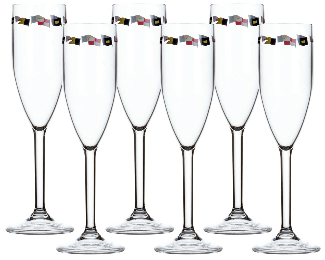 Marine Business Sektglas Champagnerglas Set 6 Stück unzerbrechlich - Regata, MS-Kunststoff von Marine Business