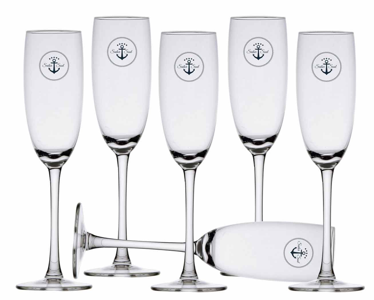 Marine Business Sektglas Sekt Champagner Glas Set 6 Stück, unzerbrechlich, Ecozen - Sailor Soul, Ecozen von Marine Business