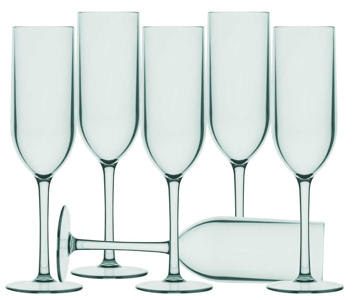 Marine Business Sektglas Sekt Champagner Glas Set 6 Stück, unzerbrechlich - Natural, MS-Kunststoff von Marine Business