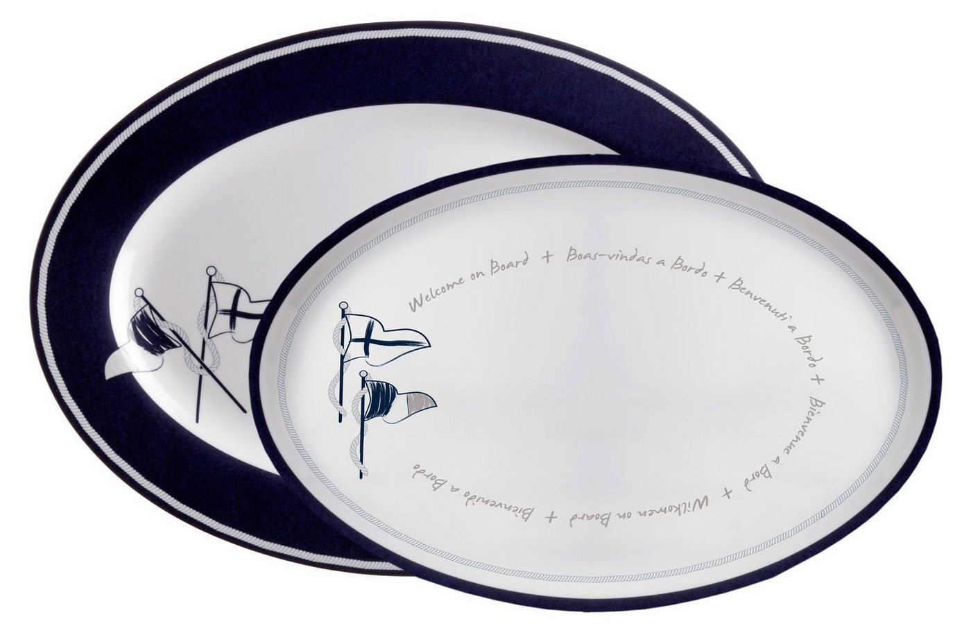 Marine Business Servierplatte Servierplatten 2 Stück oval - Welcome On Board, Melamin Marine Business Servierplatte Servierplatten 2 Stück oval - Welcome On Board, Melamin von Marine Business