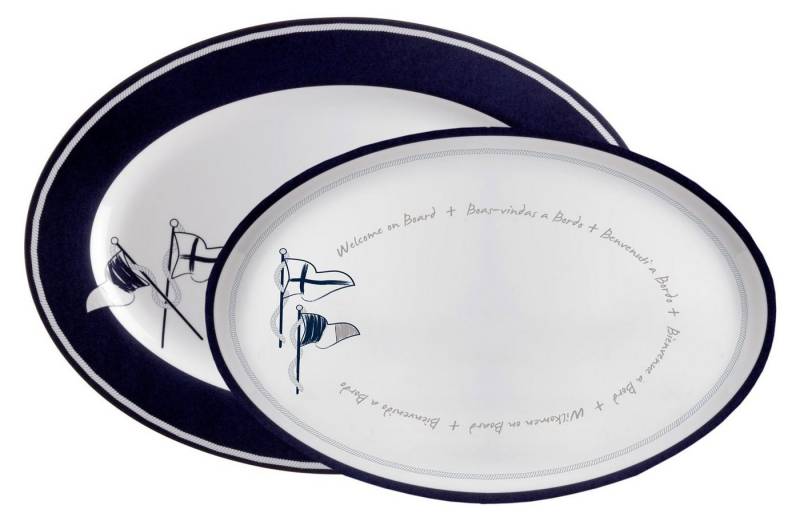 Marine Business Servierplatte Servierplatten 2 Stück oval - Welcome On Board, Melamin von Marine Business