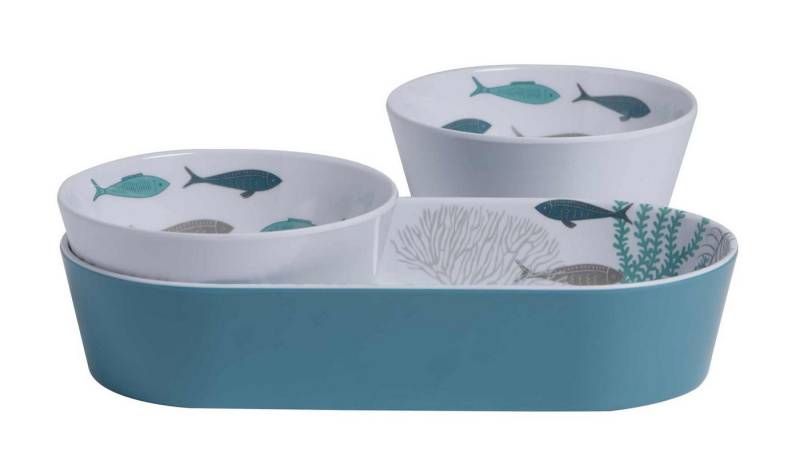 Marine Business Snackschale Snack Schälchen Set 2+1 Coastal - Deep Sea, Melamin von Marine Business