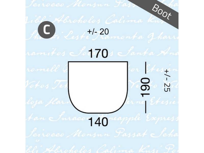 Marine Business Spannbettlaken Boot Spannbettlaken Typ C Grau, Inselbett stark gerundet, Mischgewebe von Marine Business