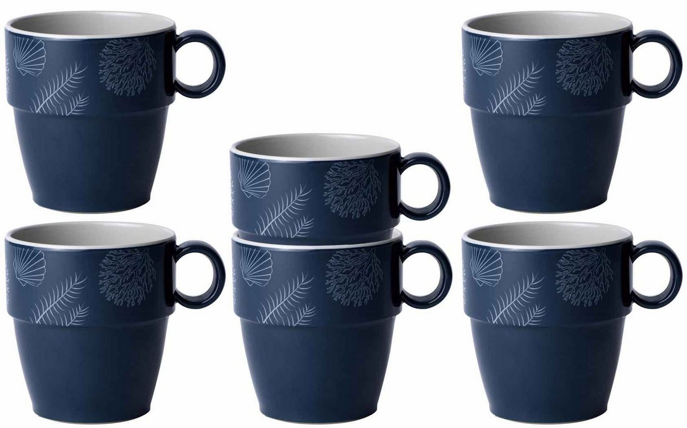 Marine Business Tasse Kaffee Pot Mug, Melamin, navy weiss - Serie Living 6er Set, Melamin von Marine Business