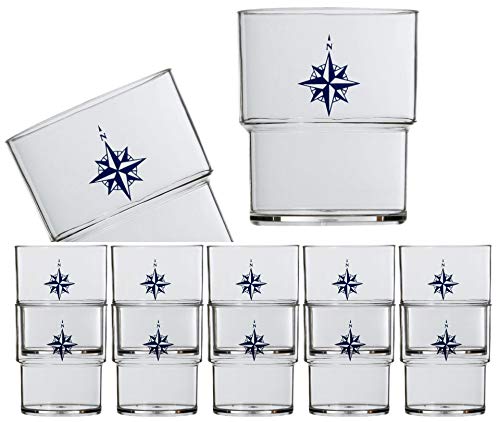 Marine Business Wasserglas Set 12 Stück, stapelbar, unzerbrechlich, Northwind von Marine Business