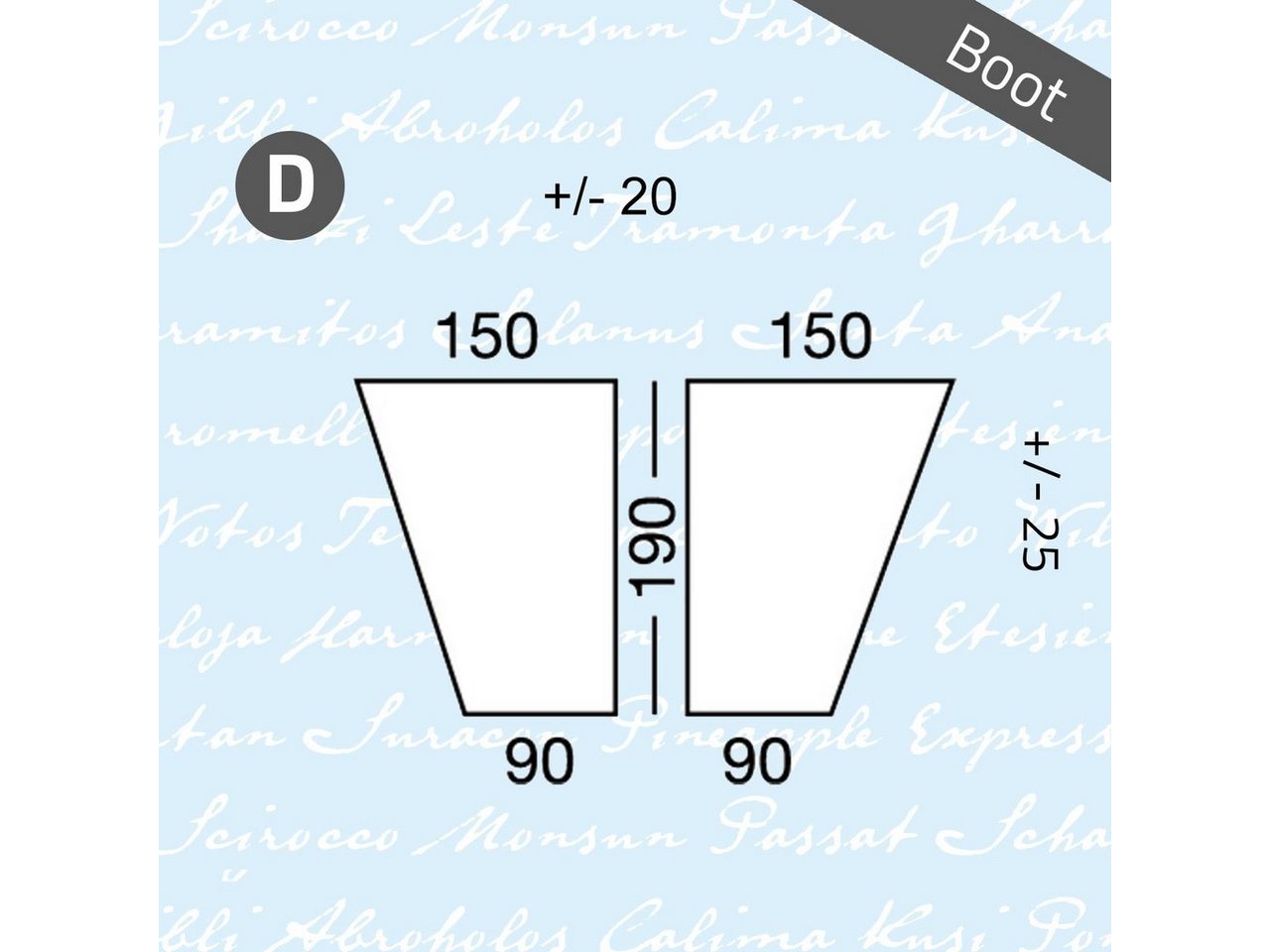 Spannbettlaken Boot Spannbettlaken Typ D Marineblau, einseitig zulaufend, Marine Business, Mischgewebe von Marine Business