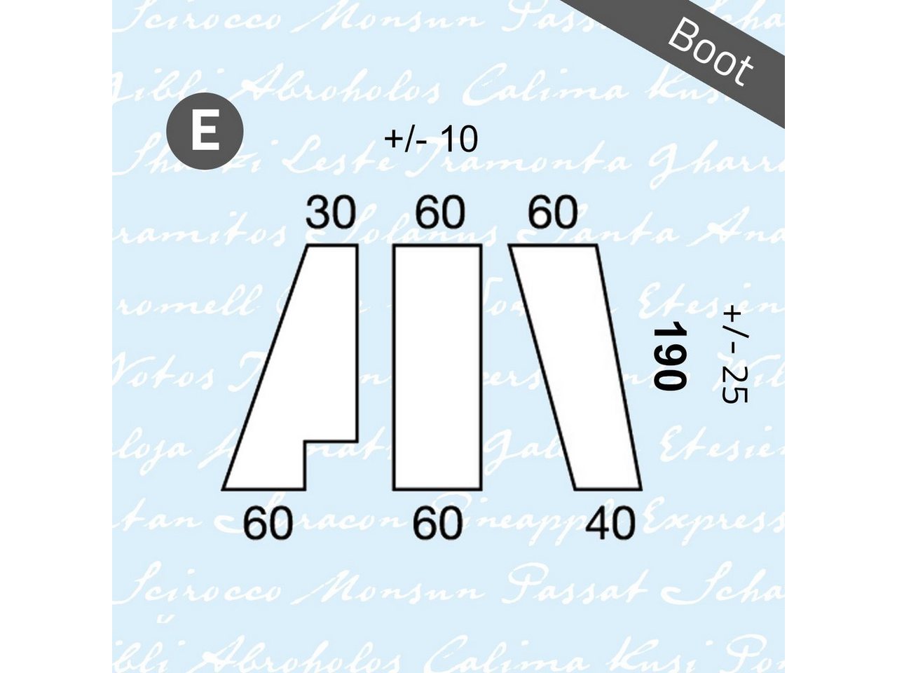 Spannbettlaken Boot Spannbettlaken Typ E Weiss, Trapez, sehr elastisch, Marine Business, Mischgewebe von Marine Business