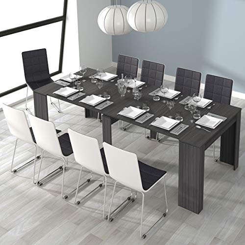 Multifunktionaler ausziehbarer Konsolentisch in Aschgrau, Maße 90 x 78 x 51 cm von MarinelliGroup