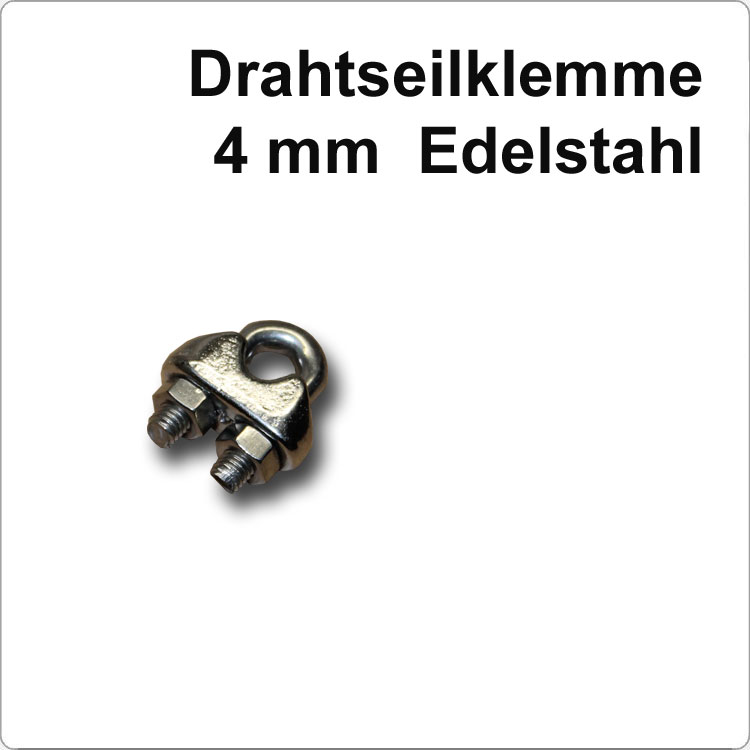 Edelstahl Drahtseilklemme für 4mm Edelstahlseil von Marinetech