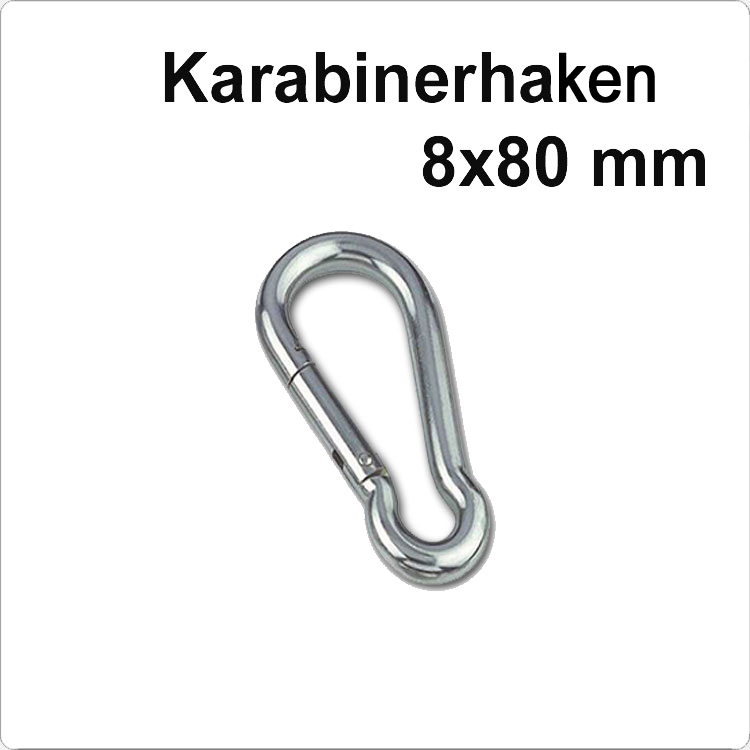 Edelstahl Karabinerhaken - 8x80mm von Marinetech