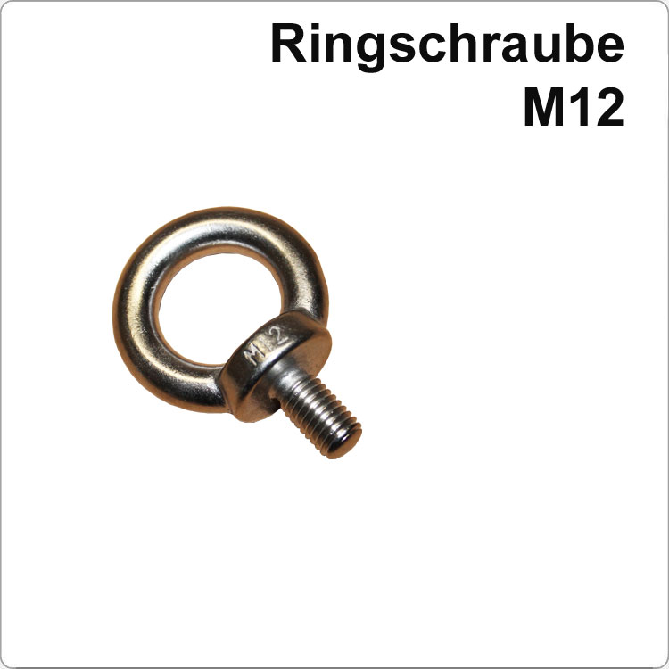 Edelstahl Ringschraube mit M12 Gewinde von Marinetech