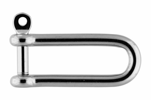 Edelstahl Schäkel lange Form mit unverlierbarem Bolzen ¨ 8 mm, A4 AISI 316 von Marinetech