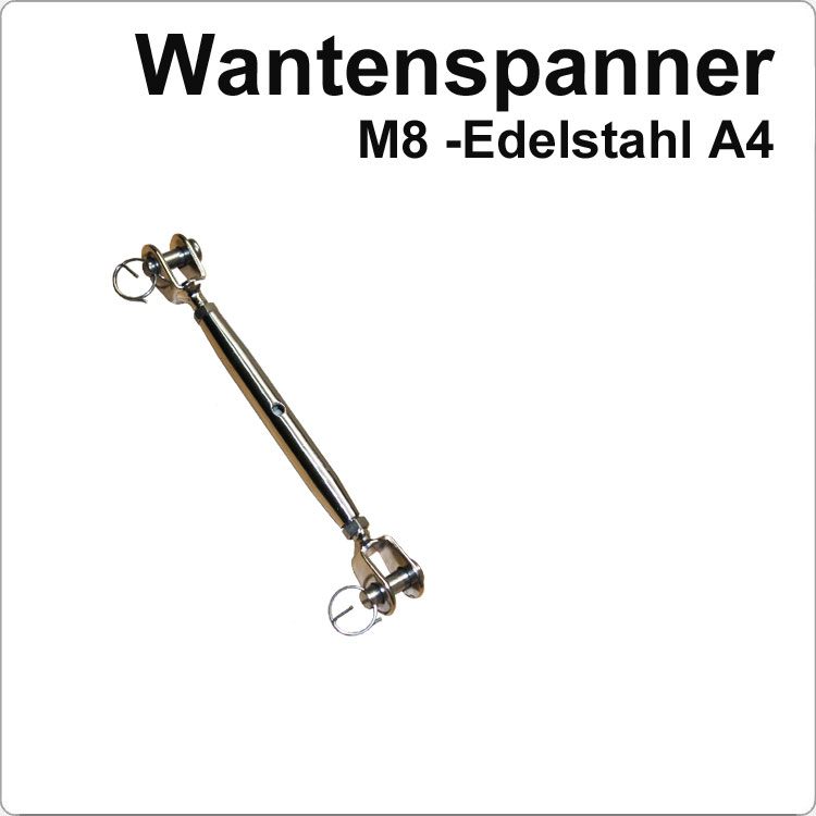 Edelstahl Wantenspanner M8 Länge 166-240mm von Marinetech