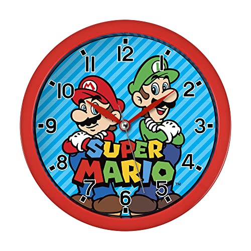 Mario Brothers Wanduhr GSM3047, Rot / Blau von Super Mario