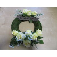 Grabgesteck, Allerheiligen Kranz Ca. 30cm in Tiefer Trauer Grabschmuck Rosen von MarionsDeko