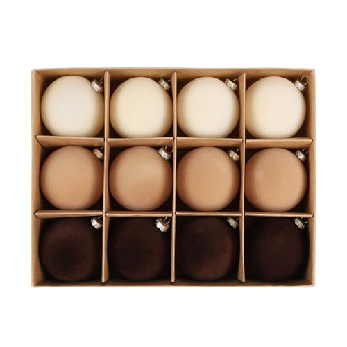 Maritown Weihnachtskugeln Samt Weihnachtsschmuck Kugeln 24 Stück 2,4 Zoll beflockte Kunststoff bruchsichere Weihnachtskugeln Urlaub Party hängende Dekorationen für Weihnachtsbaum Dekor von Maritown