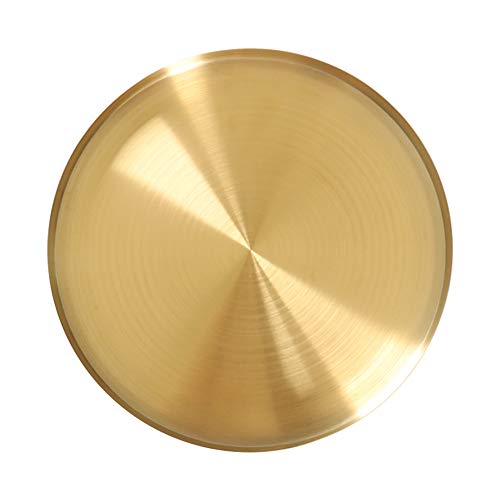 Metall Gold Runde Serviertablett Ornamente Schmuck Tablett Servierteller Küche Obst Lebensmittel Dessert Party Servierteller 12-20-30cm von Maritown