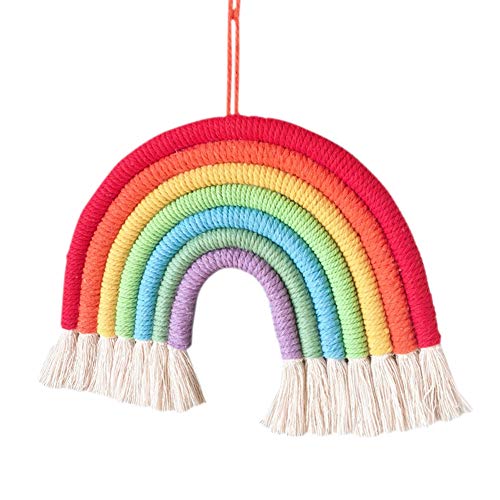 Regenbogen Wandbehang handgewebte Wolken Regenbogen niedlichen Regenbogen Wandkunst hängen für Kinderzimmer Kinderzimmer Dekor Mädchen Geschenk Zimmer Schlafzimmer Spielzimmer Home Decoration von Maritown