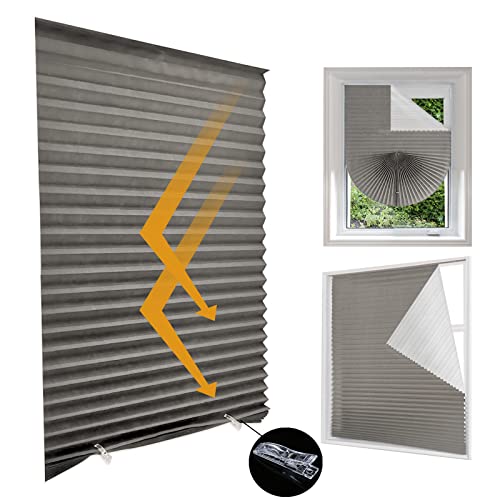 Verdunkelungsrollos Verbesserter UV-Schutz Vlies High Shading Stick On No Drilling Perfect Fit Clip On Self Adhesive Plisated Shades Temporäre Jalousien für Schlafzimmer Badezimmer Fenster Verdunkelungsrollos Verbesserter UV-Schutz Vlies High Shading Stick On No Drilling Perfect Fit Clip On Self Adhesive Plisated Shades Temporäre Jalousien für Schlafzimmer Badezimmer Fenster von Maritown