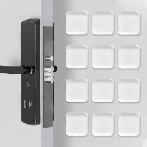 12 Stück Türstopper Wand Selbstklebend,Wandtürstopper Transparent Quadrat,4 cm Stoßdämpfende Silikon Wandpuffer,Elastikpuffer Selbstklebende Turstopper Zum Schutz von Wänden und Möbeln von Marjoramy