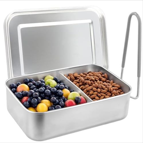 Marjoramy Brotdose Edelstahl 1400ml mit 2 Fächern – Lunchbox Metall auslaufsicher & wasserdicht – BPA-freie Brotzeitdose mit verschiebbaren Trennwänden – Edelstahl Brotdose für Erwachsene & Kinder Marjoramy Brotdose Edelstahl 1400ml mit 2 Fächern – Lunchbox Metall auslaufsicher & wasserdicht – BPA-freie Brotzeitdose mit verschiebbaren Trennwänden – Edelstahl Brotdose für Erwachsene & Kinder von Marjoramy