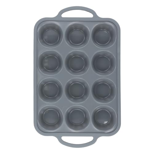 Muffinform, Muffin Backform Silikon Mit Metallrahmen Für 12 Muffins,Antihaft Muffinblech Mit Griff,Große Muffinform Für Cupcakes Brownies Kuchen Pudding,37.5 * 23 * 3 Cm,Grau Muffinform, Muffin Backform Silikon Mit Metallrahmen Für 12 Muffins,Antihaft Muffinblech Mit Griff,Große Muffinform Für Cupcakes Brownies Kuchen Pudding,37.5 * 23 * 3 Cm,Grau von Marjoramy