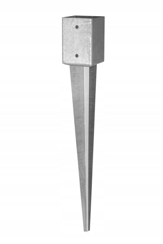 Einschlagbodenhülse 120 x 120 mm Länge 900 mm Pfostenträger Feuerverzinkt Einschlaghülse für Vierkantholzpfosten Bodenhülse Anker Stahl Bodenanker von Mark