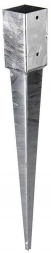 Einschlagbodenhülse 50 x 50 mm Länge 600 mm Pfostenträger Feuerverzinkt Einschlaghülse für Vierkantholzpfosten Bodenhülse Anker Stahl Bodenanker von Mark