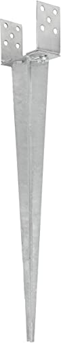 PSGR Pfostenträger 80 – 160 mm Verstellbar Feuerverzinkt Einschlaghülse Pfostenträger Bodenhülse Einschlagbodenhülse Pfosten Anker Stahl Silber von Mark