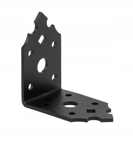 SDKL1-10 St. Winkelverbinder 65x65x40x2.5 mm mit Rippe Sicke Lochwinkel Bauwinkel Holzverbinder Balkenwinkel Verbinder Pulverbeschichtung Schwarz Dekorativ von Mark