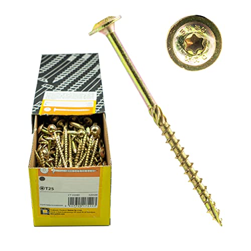 Tellerkopfschrauben mit ETA Spanplattenschrauben Holzbauschrauben TORX Turbo-Gewinde Sparrenschrauben (8 x 60 mm - 100 St.) von Mark