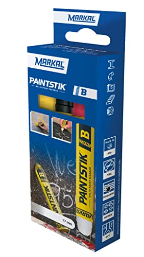 B Paintstik Retail Pack – Farbmarker x3 (1 x Gelb + 1 x Rot + 1 x Schwarz) von Markal